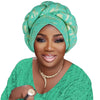 Gold Stamping Fabric Turban Cap for Women Braids Headwrap Bonnet Lady Head Cover Muslim Hat African Female Headgear