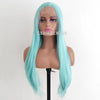 Ombre Blue Blonde Preplucked Long Lace Front Wig Straight 180%Density Hairline Glueless For Women Synthetic Fiber