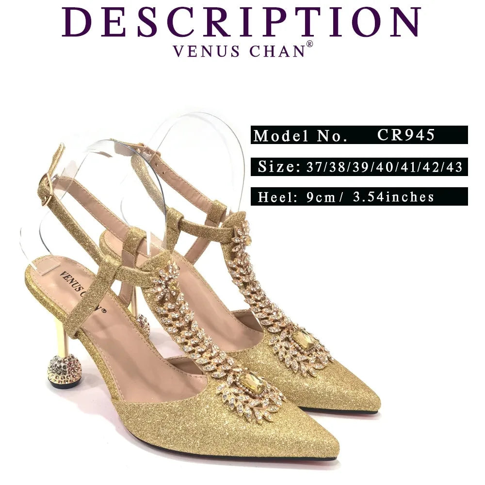 Spot Goods Red Color 2024 New Arrival Special Design Women Party Shoes Matching Bag Set For Luxury Wedding Party Women