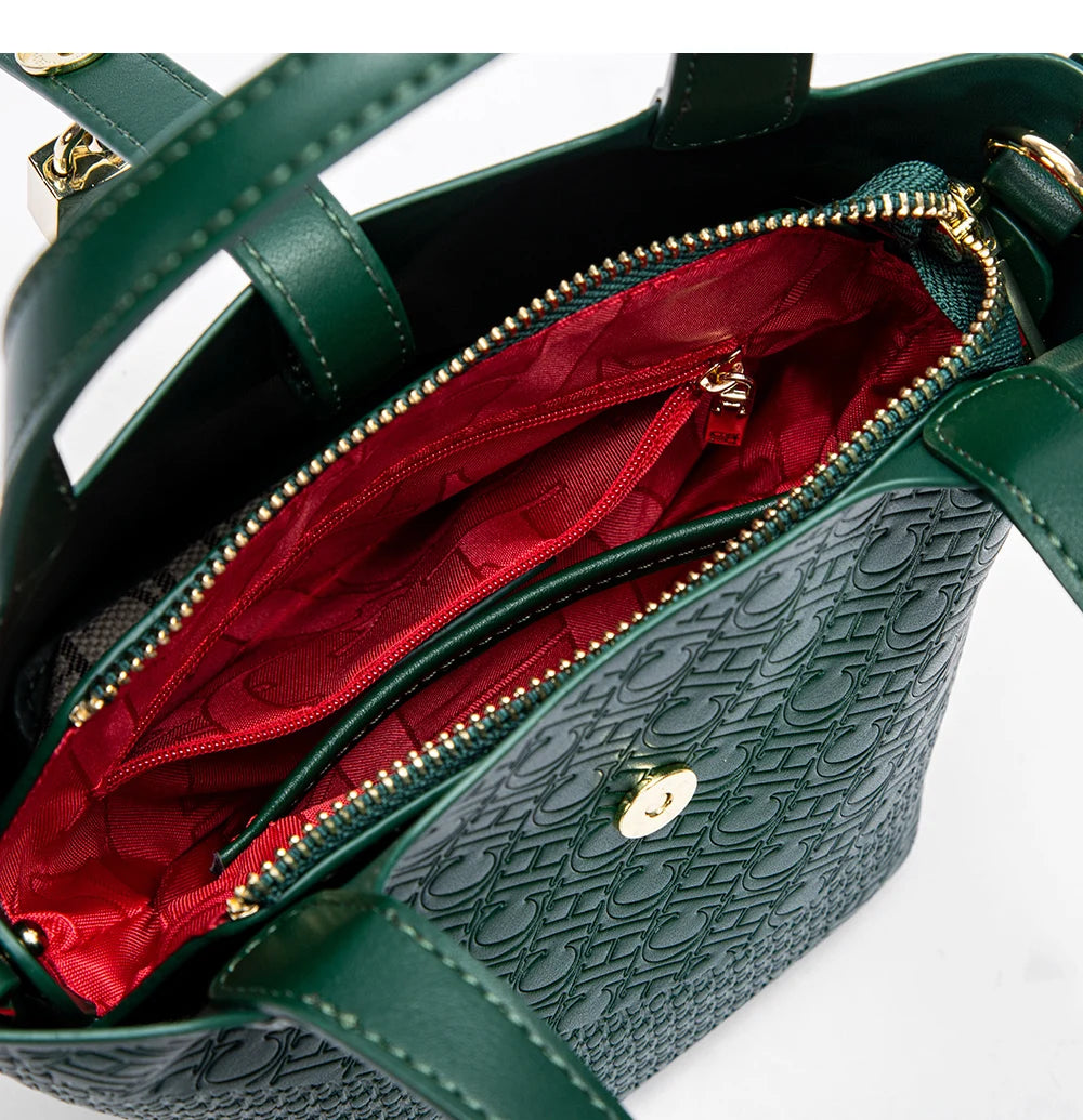Retro Classic Women's Fashion Handbags Pure Color Design Metal Lock Buckle Accessories Ladies Shoulder Bags Minimalist Versatile