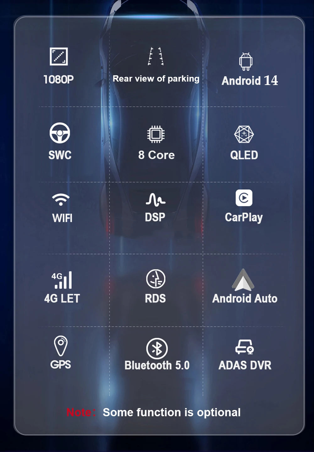 Android 14 Car Radio Multimedia Player For Jeep Compass Grand Cherokee Wrangler Chrysler Sebring Town Country Dodge Charger QLED
