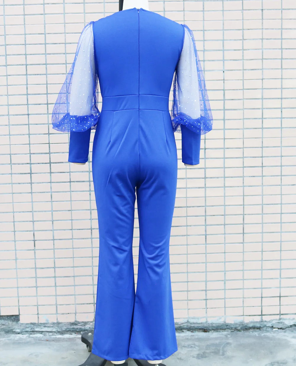 Ladies Elegant Office Jumpsuit Romper For Women 2023 High Waist Wedding Overalls Sequins Bodycon Long Sleeve Party Jumpsuit Club