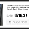2023 European Station Winter New Down Jacket Women's Warm Fashion Short Color Patchwork Graffiti thick White Duck Down Coa
