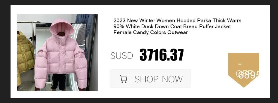 2023 European Station Winter New Down Jacket Women's Warm Fashion Short Color Patchwork Graffiti thick White Duck Down Coa