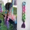 Synthetic Tinsel Braiding Hair 4 Tones Ombre Color White Purple Blue Yellow Jumbo Braids Mixed tinsels For Festival Party