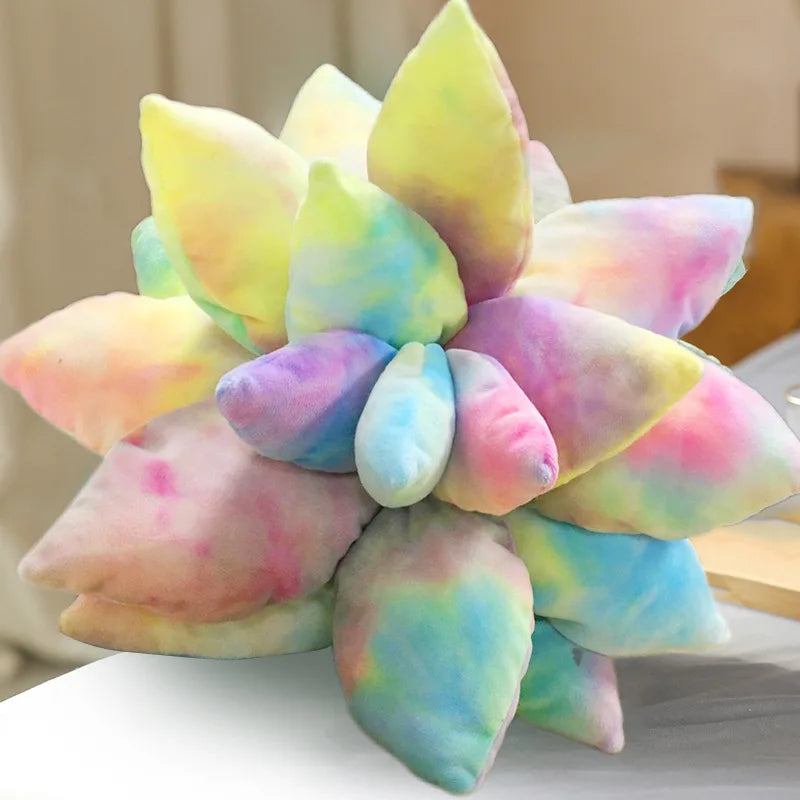 Inyahome 3D Succulent Throw Pillow Cactus Plush Flower Plant Shaped Cushion for Living Room Decor Novelty Decoration Plant Decor