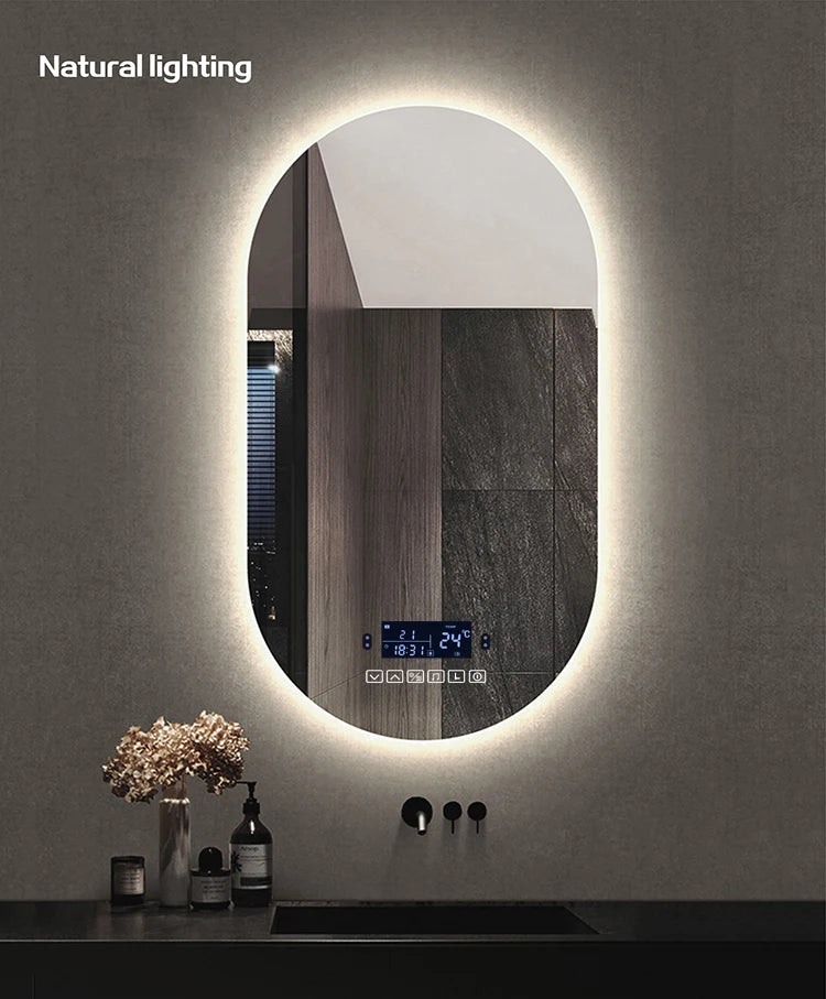 Bathroom Smart Makeup LED Mirror Adjustable light With Bluetooth Speaker Anti-Fog Human Body Induction Hotel Decoration Mirror