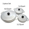 Colombian Cast Aluminum Caldero Set with Lid Rice Beans Meat Stews 3-Piece Traditional Design Seasoned Finish Oven Safe Variety