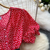 Summer Pleated Women Buttons Dresses Casual Beach Holiday Short Sleeve V Neck Woman Midi Dress Bohemian Mujer Vestidos