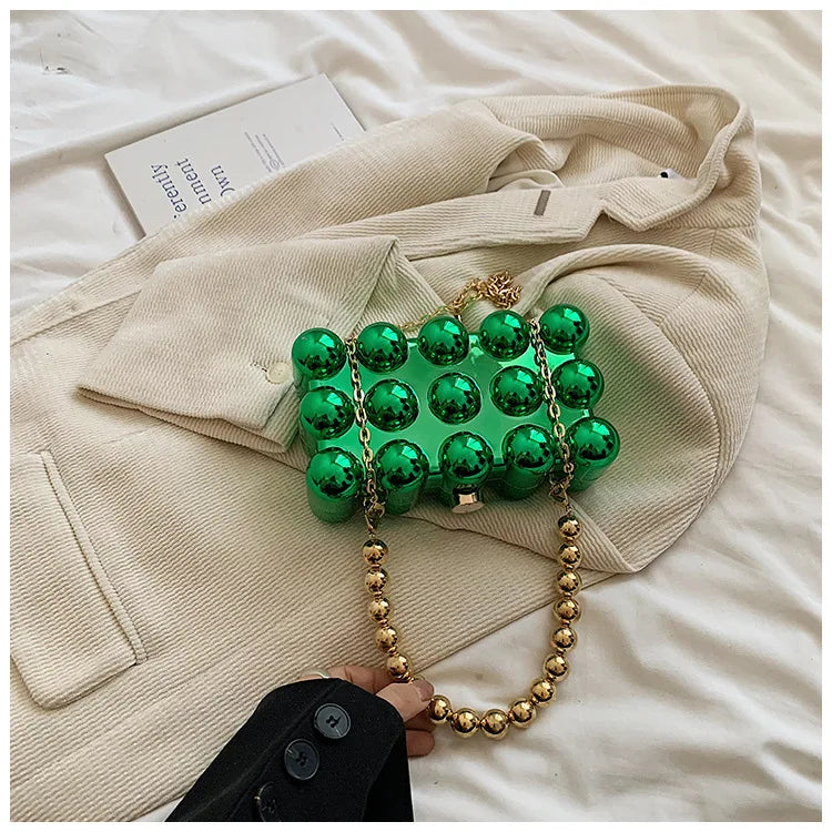 Mini Gold Chain Crossbody Bags for Women 2024 Y2K Korean Fashion Lady Evening Party Shoulder Bag Handbags and Purses