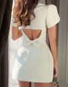 Elegant Womens Luxury Hollow Out Red Bow Casual Mini Dress Bow Evening Party Formal Short Dresses New Black White Gowns Street