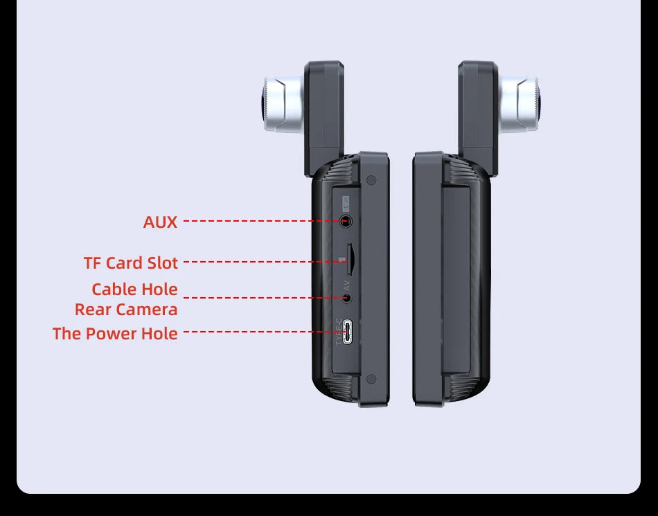 Develuck 10.26" Car DVR 350° Adjustable Carplay Android Auto Dash cam 4K Front&1080P Rear Camera Voice Control WIFI Dual lens FM