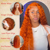 Water Wave Ginger Lace Front Wigs Human Hair 13x4 13x6 #350 Colored Wigs 100% Brazilian Human Hair Deep Curly Wigs Orange Ginger