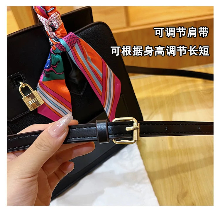 New Birkin Bag Handbag Lychee Grain Large Capacity Advanced Sense Kelly Bag Single Shoulder Crossbody Bag for Women