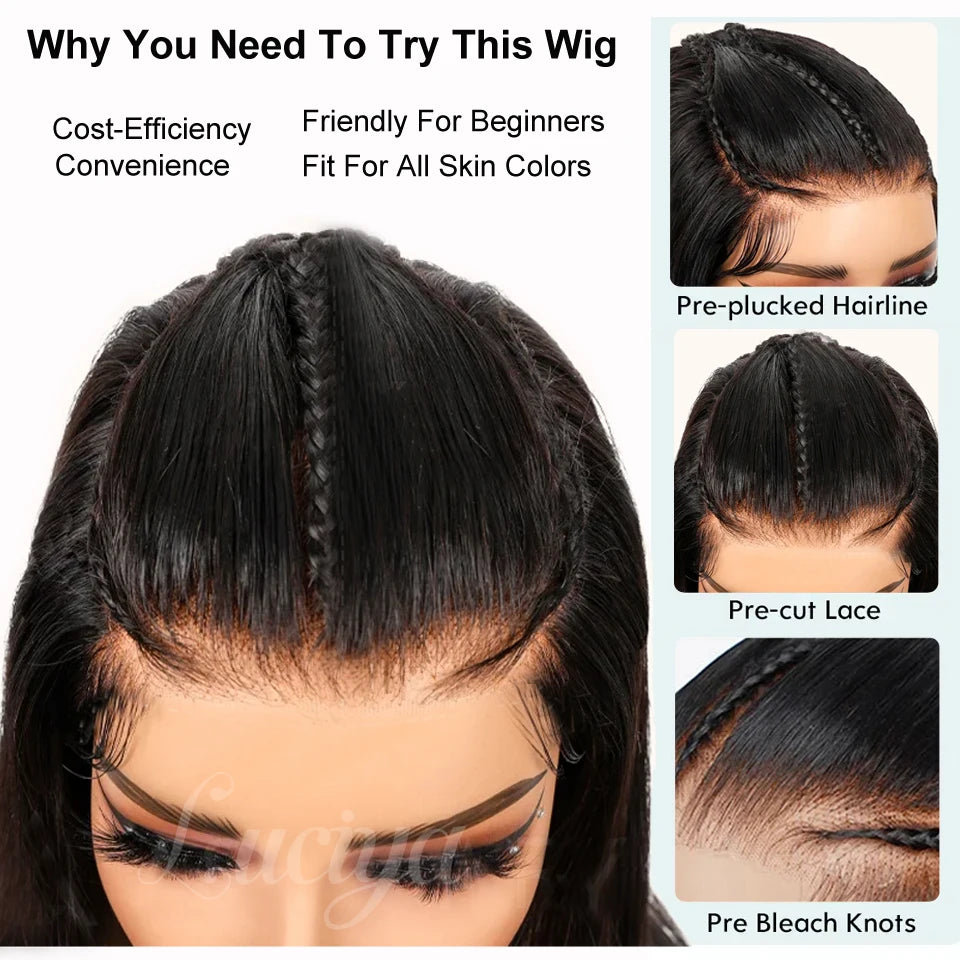 Glueless Pre Braided Wigs Deep Wave HD 13x6 Lace Frontal Wig Pre Everything Curly 13x4 HD Lace Front Human Hair Wigs Ready To Go