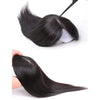 Silk Top Base Swiss Lace Clip In Topper Straight Women Toupee With Bangs Breathable And Soft Real Human Hairpiece Blonde Color