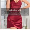 Fashion Solid Color V-neck Home Nightgown Women's Backless Cross Suspender Skirt Butterfly Decoration Simulation Silk Thin Dress