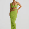 Nibber Sexy Women 2 Piece Set Bandage Ruched Square Collar Bra+Skinny Long Skirts 2025 Summer Vacation Beach Party Trend Suits