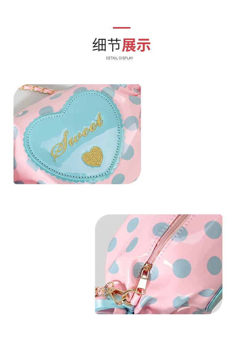 Cute Candy Design Crossbody Bag for Women Creative Funny Shoulder Bags Colorful Pvc Bag for Girls Harajuku Love Hearts Purses