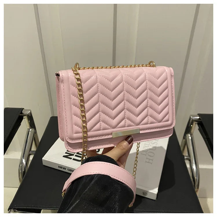 Fashion Striped Women's Shoulder Bag, Chain Strap Crossbody Bags For Daily Used, Ladies Handbags And Purses