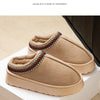 Feslishoet Winter Woman Slippers Plush Interior Anti Slip Sole Thick Bottom Embroider Fashion  Warm Slippers Use Indoor Outdoor