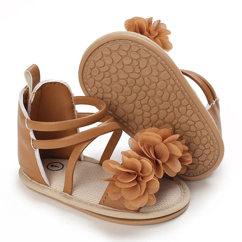 Summer Cool Baby Girl Sandals Fashion Newborn Sandal Idyllic Flower Soft Anti-slip Toddler Rubber Sole Comfortable Shoes