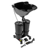 Portable Shampoo Basin with 2 Water Buckets 30cm Deep Salon Hair Washing Sink Adjustable Height Angle Mobile Shampoo Bowl Unit