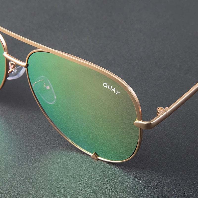 Quay Sunglasses Women Brand Designer Mirror Pilot HIGH KEY Sunglasses UV400 Women's Eyewear Ladies Shades Female