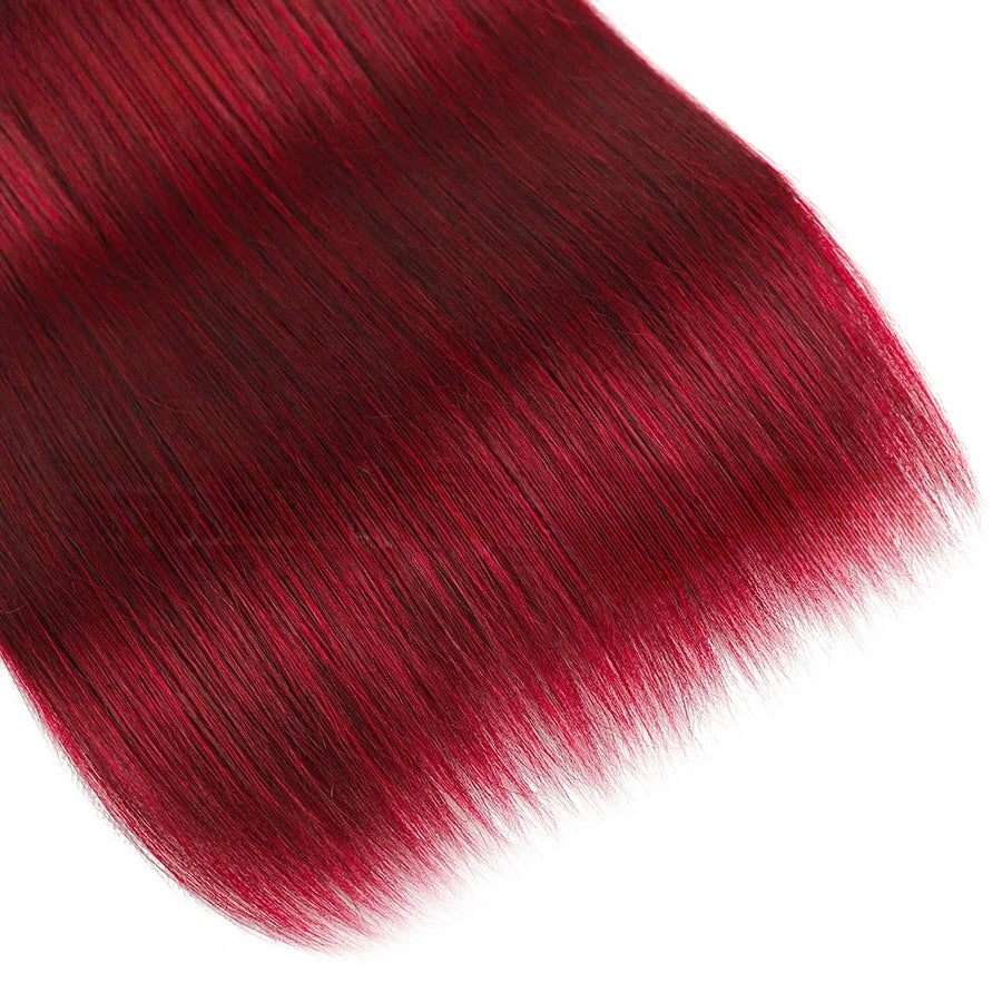 99j Burgundy Straight Human Hair Bundles 1/2/3Set 100g/Pc 10A Grade Brazilian Remy Hair Double Weft Hair Extensions Full End