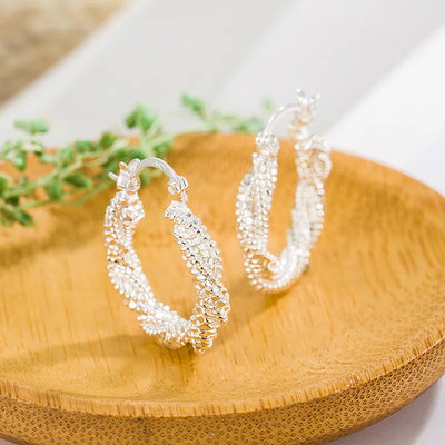 BF CLUB 925 Sterling Silver Sparckling Earrings For Women Trendy Earring Jewelry Prevent Allergy Party Accessories Gift
