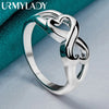 925 sterling silver lady women Valentine's Day gift creative ring necklace stud earrings fashion jewelry set wedding party nice