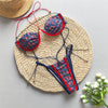 Sexy Print Laced Up Bikini 2 Piece Set Women Split Swimsuit High Waist Beach Backless Bikini 2025 New Summer Swimwear Bikini Set
