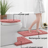 3-piece bathroom chenille floor mat, absorbent anti slip bathroom carpet, bathroom U-shaped foot mat, toilet lid, TPR anti slip