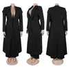 Women's Set Full Sleeve X-Long Blazer Coat+ Long Pant Suit 2025 Spring Streetwear Two 2 Piece Set Africa OL Work Outfits