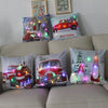 45cm Glowing Santa Claus Pillowcase with Led Lights 2023 New Year Decoration for Home Christmas Ornament Decor Led Cushion Cover