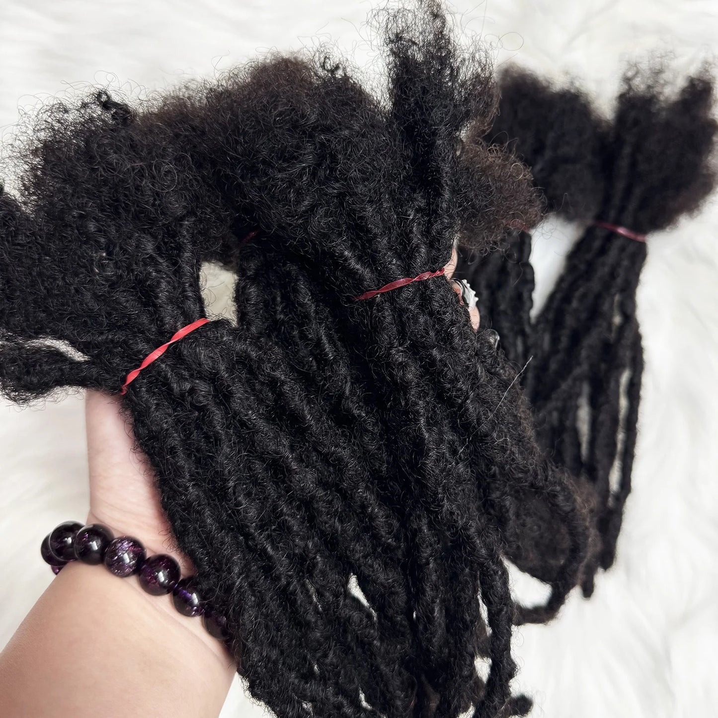 Dreadlock Extension Human Hair 0.6cm Thickness 8 Inch Full Handmade Permanent Locs Can Be Dyed and Bleached for Women Men