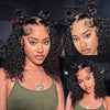 13x4 Bob Wigs Jerry Curly Short Pixie Cut Water Wave Wigs Human Hair Natural Black Brazilian Deep Curly Wigs For Black Woman