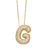 FLOLA Chunky Clear Crystal Initial Necklaces For Women Bubble Letter Necklace Custom Name Jewelry Birthday Gifts nkeb798