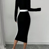 Autumn Winter Sweater Dress for Women 2024 New Arrivals Square Neck High Waist Long Knitted Dress Korean Maxi Dresses