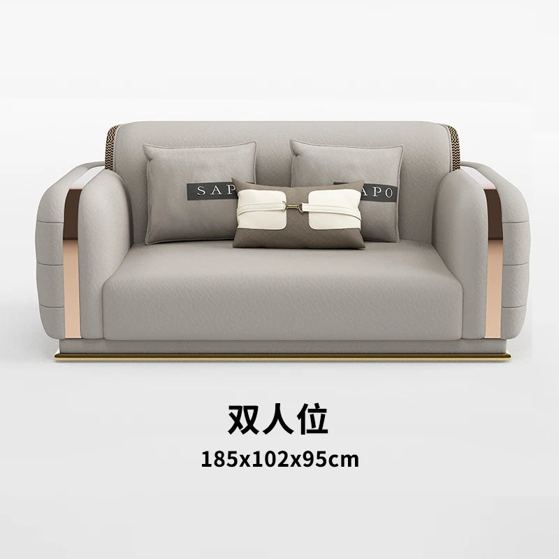 Luxury Fancy Living Room Sofa Genuine Leather Designer Italian Sofa Loveseat Single Canape Salon De Luxe Apartment Furniture
