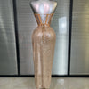 Summer New Women Sexy Strapless Two Pieces Set Glitter Night Club Skirt Suits Laced Singer Dancer Stage Performance Costume