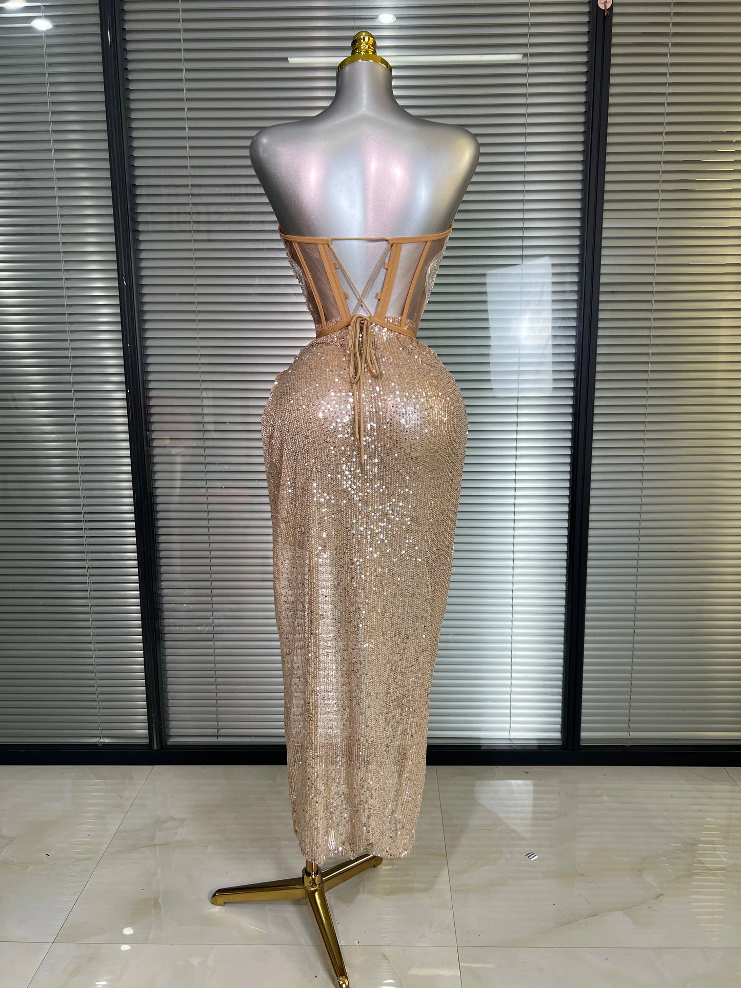 Summer New Women Sexy Strapless Two Pieces Set Glitter Night Club Skirt Suits Laced Singer Dancer Stage Performance Costume