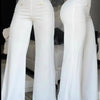 Summer Pants Women Button Decor High Waist Wide Leg Pants Elegant Loose Trousers Korean Fashion Streetwear
