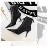 BIGTREE Shoes Cross Straps Sexy Women Boots Pointed Toe Stiletto High-heel Boots 2025 New Women's Ankle Boots Plus Size 42 43