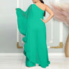 Sexy Chic Women One Shoulder Jumpsuit Chiffon Long Sleeve Prom Party Clothes Designer One Piece Ruffles Rompers 2023