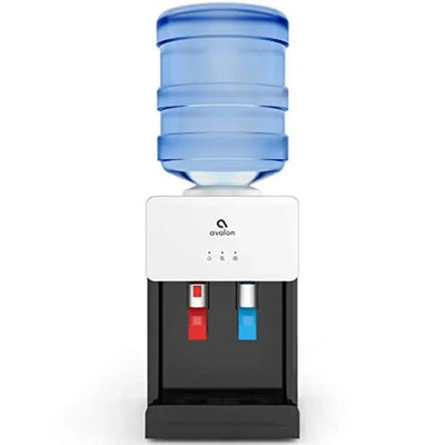 Premium Hot/Cold Water Dispenser Countertop Spout Safety Lock White Top Loading 3-5 Gallon Bottle UL Energy Star Compliant