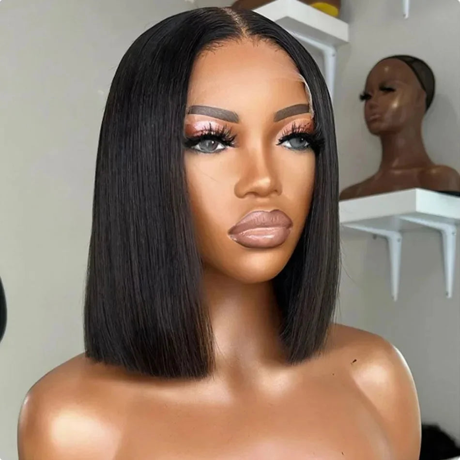 Hot Red Bob Wig 13x4 Lace Front Human Hair Wigs For Women Brazilian Bone Straight Red Colored Lace Frontal Wigs 10 12 14 16 Inch