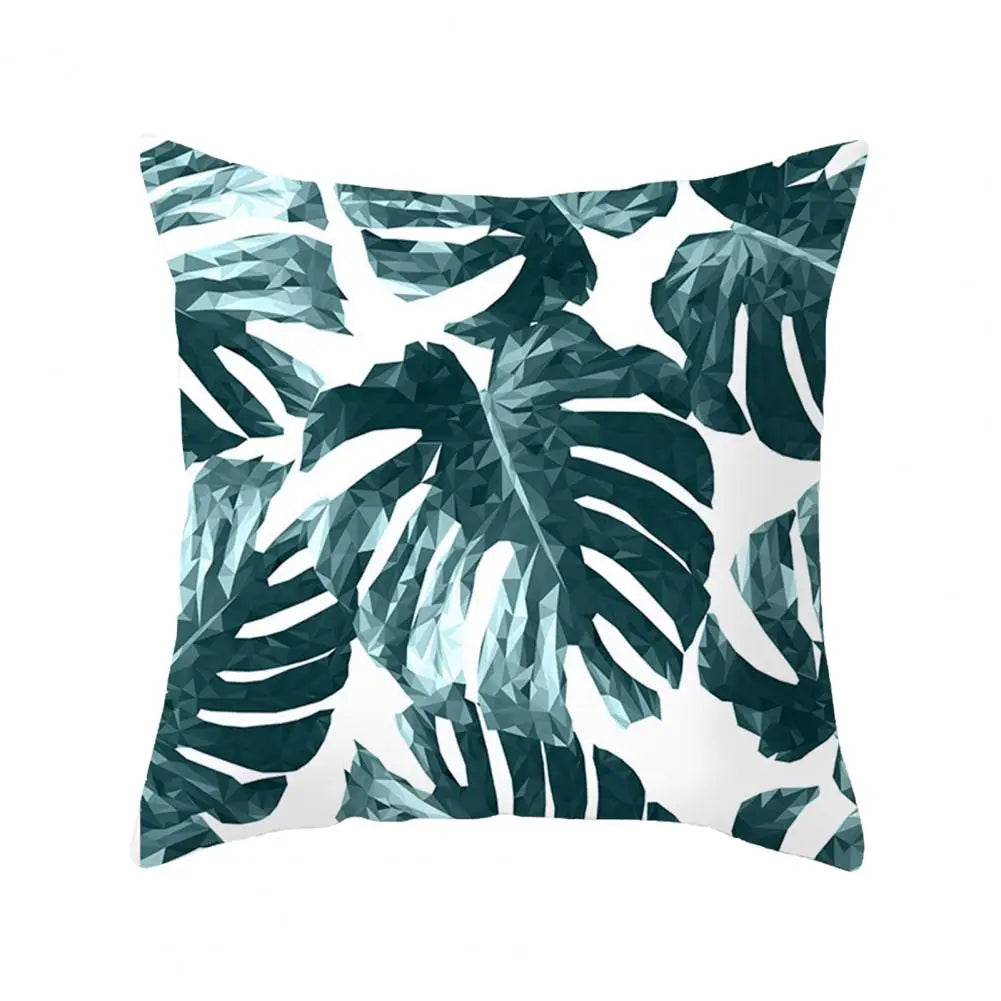 45cm Cushion Case Removable Polyester Green Plant Print Pillowcase Tropical Leaf Cactus Monstera Throw Cushion Cover Home Decor