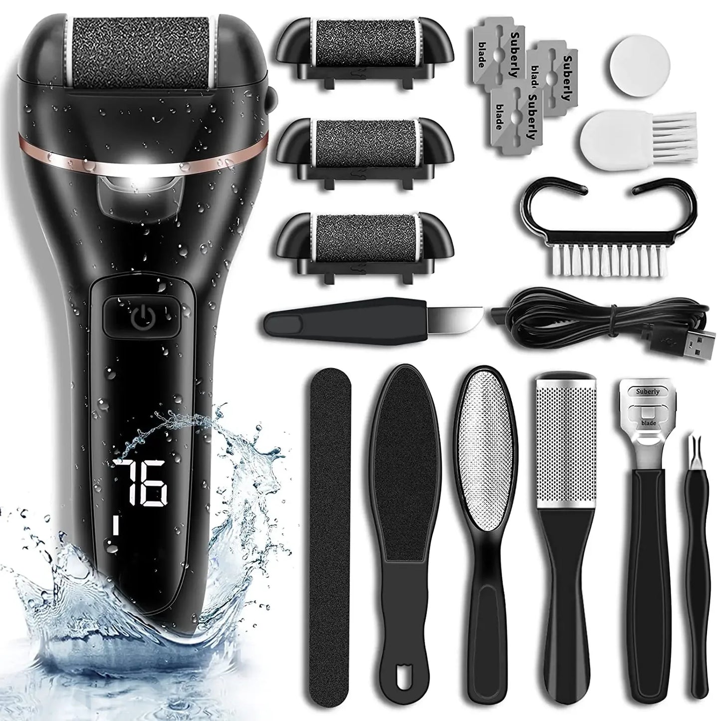 Rechargeable Electric Foot File Callus Remover Machine Pedicure Device Foot Care Tools Feet For Heels Remove Dead Hard Skin