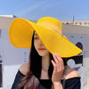 Summer straw hat beach Korean style seaside large brim outdoor sun protection sun hat vacation foldable straw hat  여름모자  모자